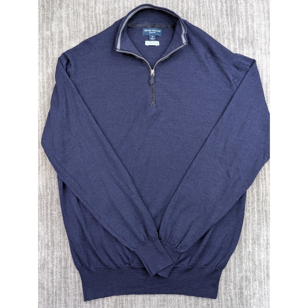Peter Millar Men's Navy Half-Zip Sweater